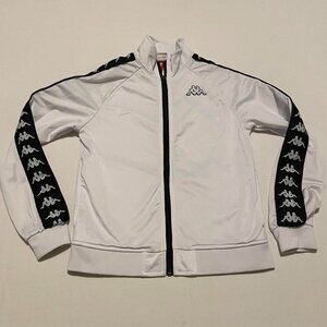 Kappa White Zip Up Track Jacket Youth Kids Boys Size Age 12